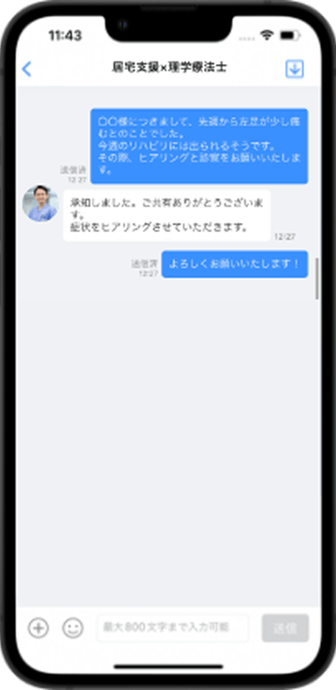 電話や口頭、メールなど情報共有の手段が統一されておらず、利用者様の情報がバラバラに管理されている。