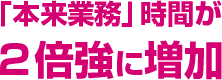 本来業務時間が2倍強に増加